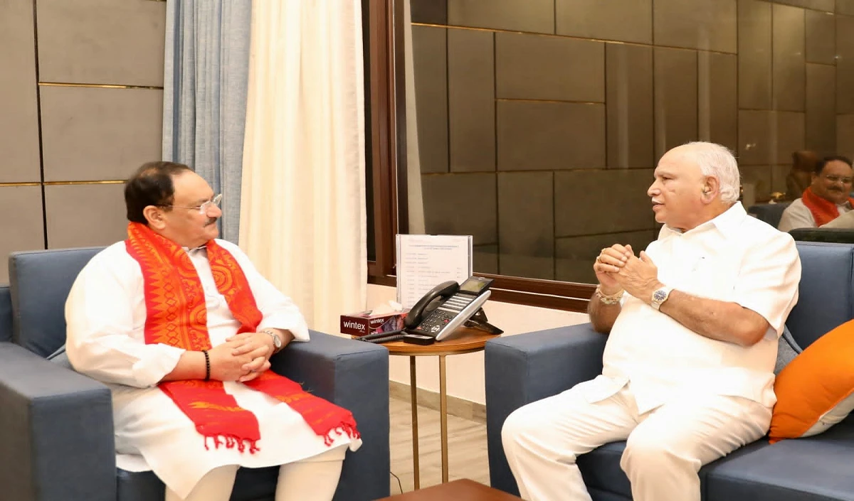 भाजपा के शीर्ष निर्णायक मंडल में शामिल होने के बाद पहली बार जेपी नड्डा से मिले येदियुरप्पा